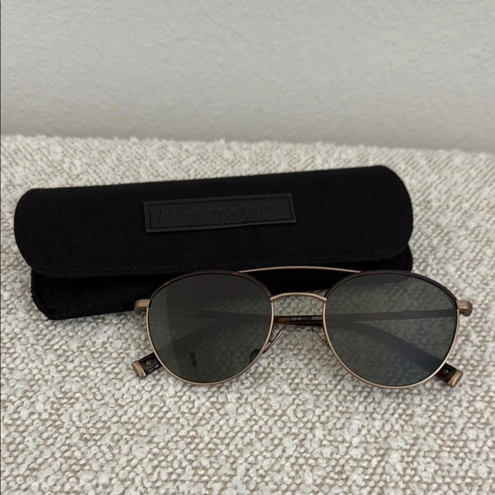 John Varvatos V518 Gold/Tortoise Round Sunglasses
